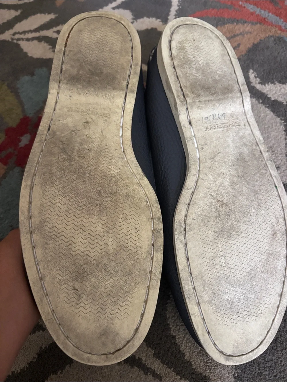 Sperry Navy and White Leather Boat Shoes